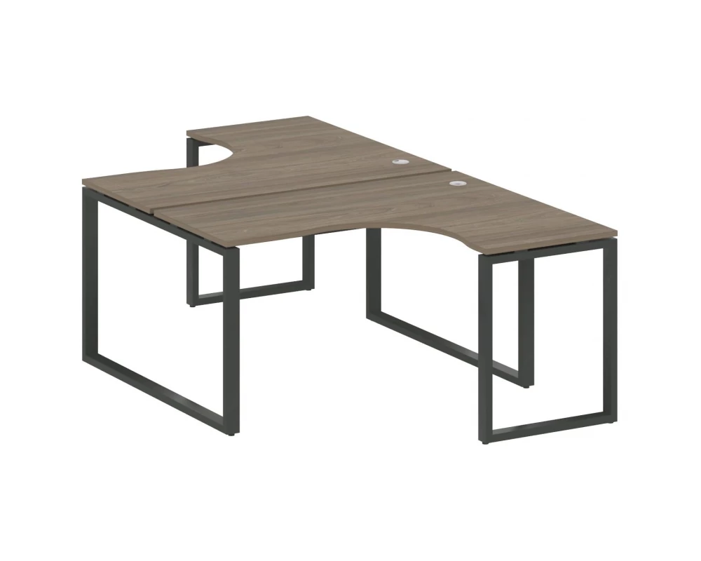 Рабочая станция криволинейная на О-образном м/к 140x243,5x75 Metal System
