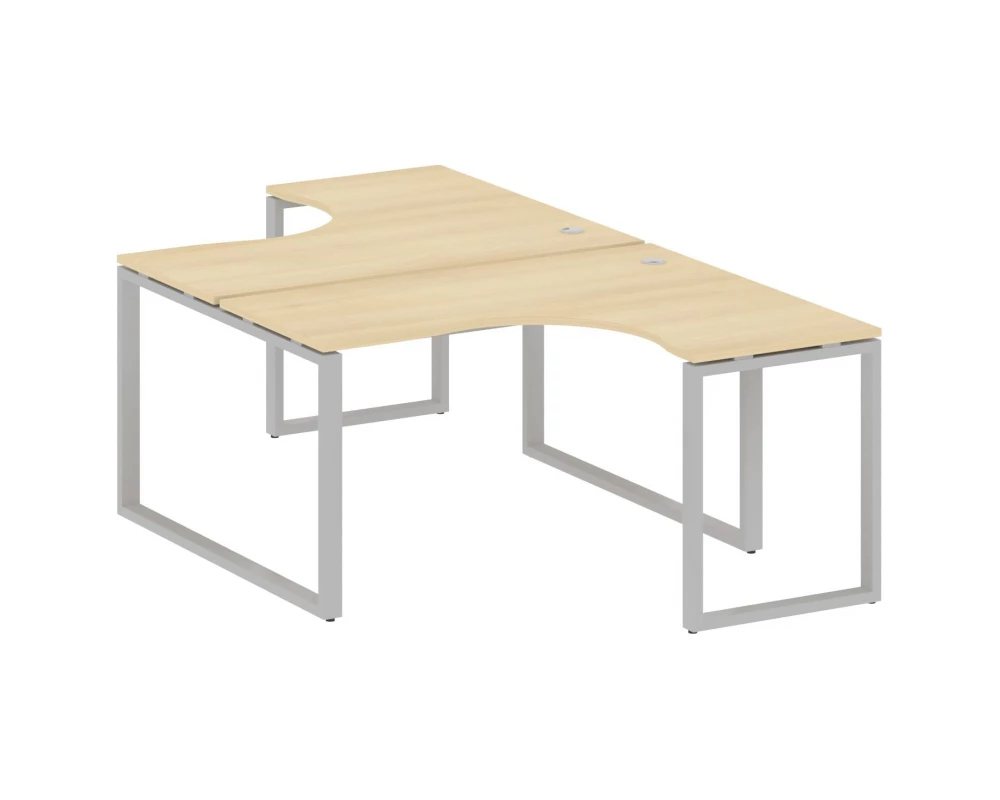 Рабочая станция криволинейная на О-образном м/к 140x243,5x75 Metal System