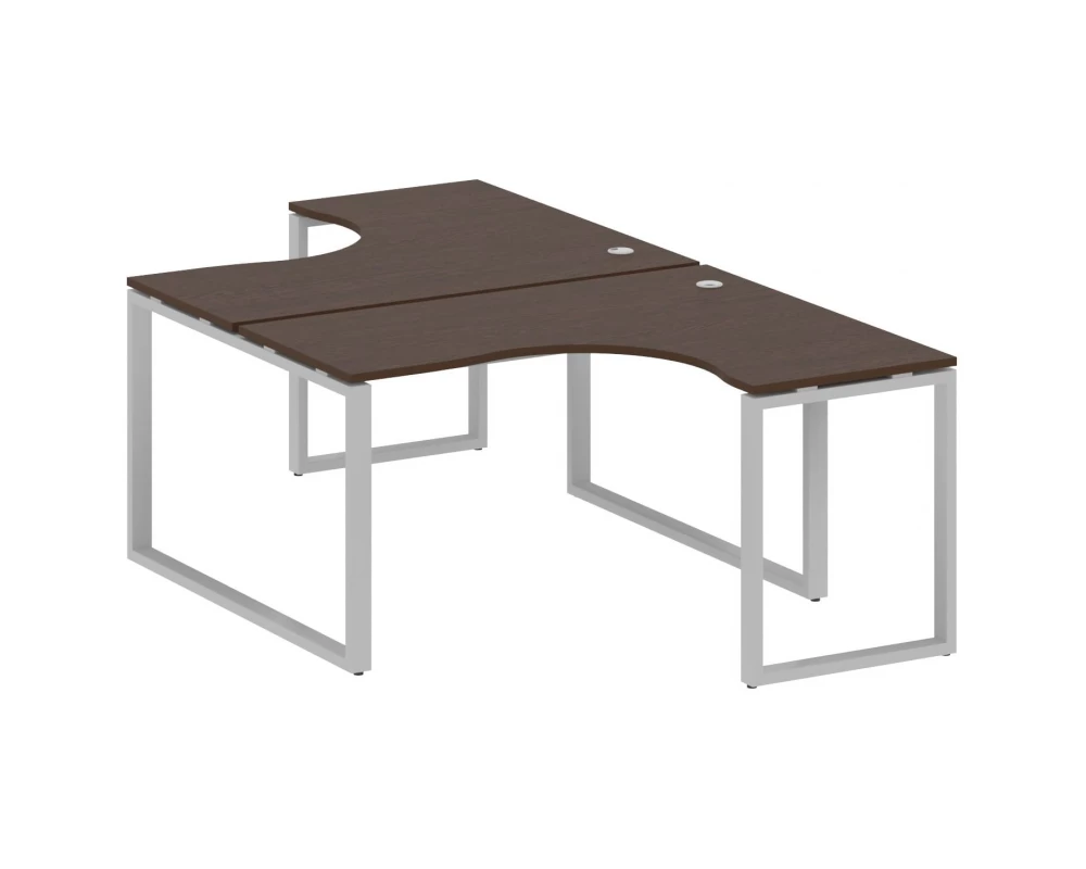 Рабочая станция криволинейная на О-образном м/к 140x243,5x75 Metal System