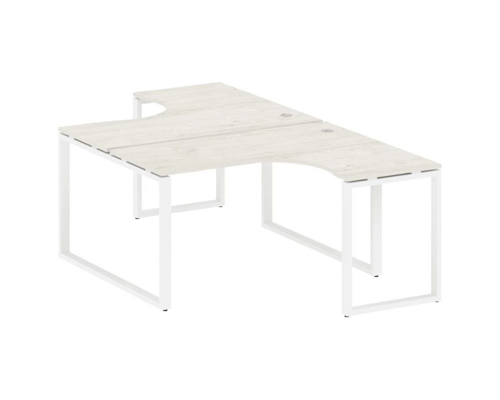 Рабочая станция криволинейная на О-образном м/к 140x243,5x75 Metal System