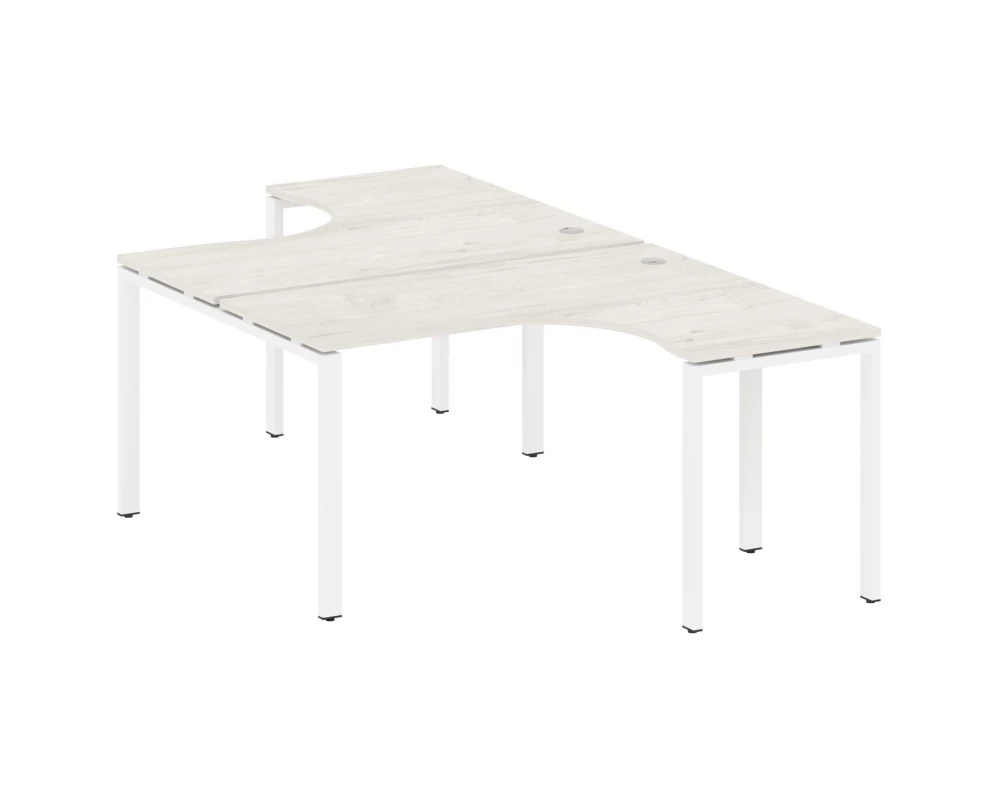 Рабочая станция криволинейная на П-образном м/к 140x243,5x75 Metal System