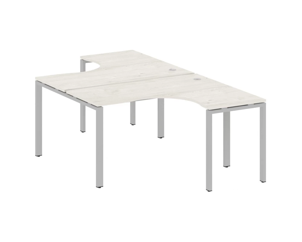 Рабочая станция криволинейная на П-образном м/к 140x243,5x75 Metal System