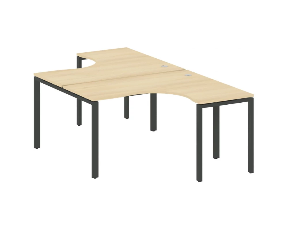 Рабочая станция криволинейная на П-образном м/к 140x243,5x75 Metal System