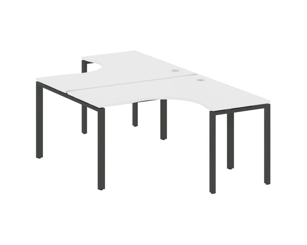 Рабочая станция криволинейная на П-образном м/к 140x243,5x75 Metal System