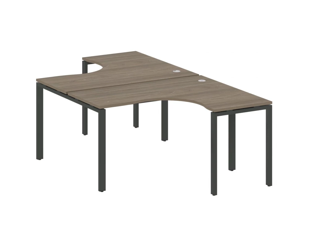 Рабочая станция криволинейная на П-образном м/к 140x243,5x75 Metal System