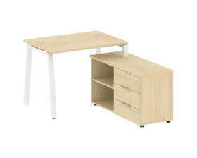 Рабочая станция на А-образном м/к с опорной тумбой правая 110x152x75 Metal System images