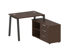 Рабочая станция на А-образном м/к с опорной тумбой правая 110x152x75 Metal System images