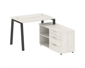 Рабочая станция на А-образном м/к с опорной тумбой правая 110x152x75 Metal System images