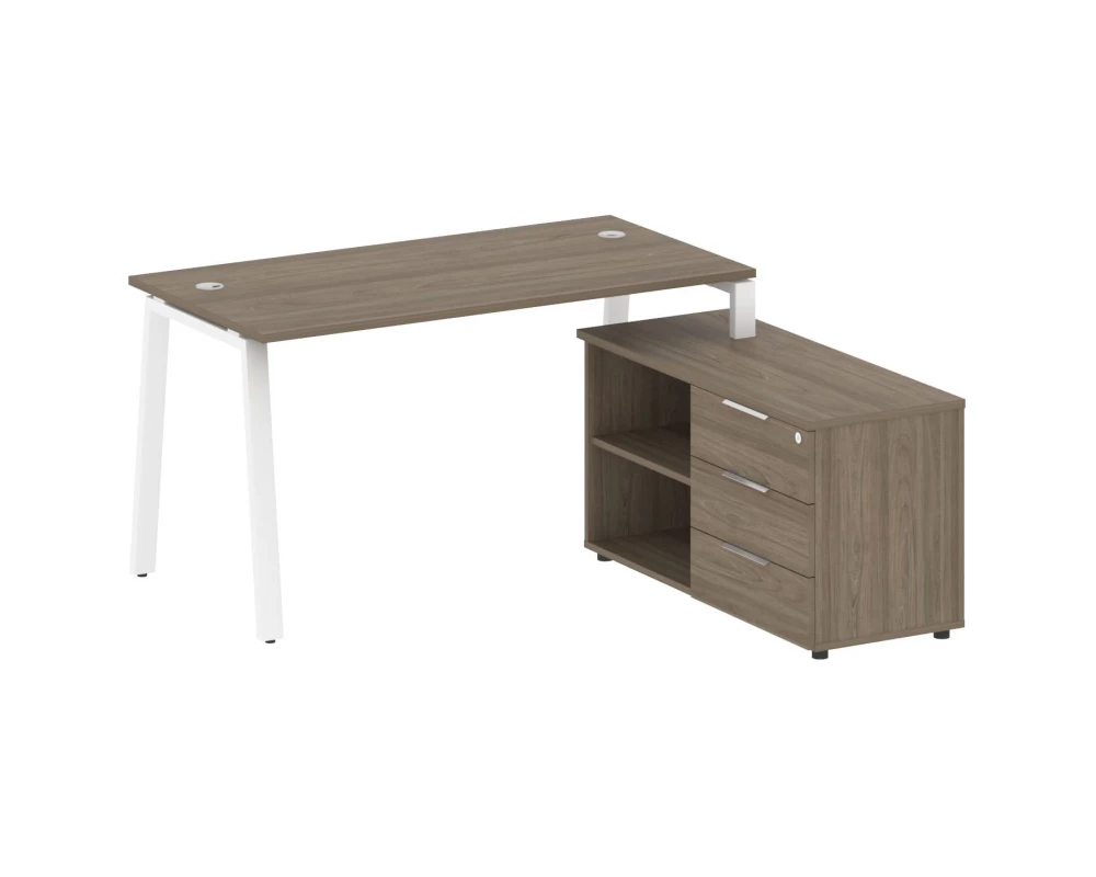 Рабочая станция на А-образном м/к с опорной тумбой правая 150x152x75 Metal System