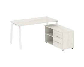 Рабочая станция на А-образном м/к с опорной тумбой правая 150x152x75 Metal System images