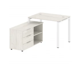 Рабочая станция на П-образном м/к с опорной тумбой левая 110x152x75 Metal System images