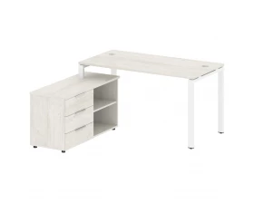 Рабочая станция на П-образном м/к с опорной тумбой левая 150x152x75 Metal System images