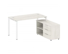 Рабочая станция на П-образном м/к с опорной тумбой правая 150x152x75 Metal System images