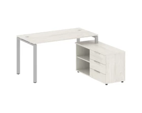 Рабочая станция на П-образном м/к с опорной тумбой правая 150x152x75 Metal System images