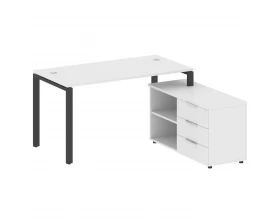 Рабочая станция на П-образном м/к с опорной тумбой правая 150x152x75 Metal System images