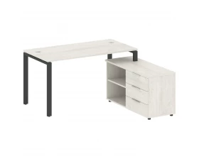 Рабочая станция на П-образном м/к с опорной тумбой правая 150x152x75 Metal System images