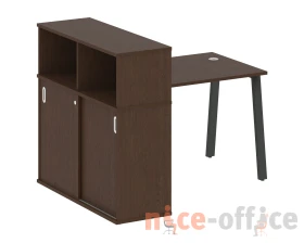 Стол письменный на А-образном м/к с опорным шкафом-купе 141x112x109,8 Метал Систем / Metal System images