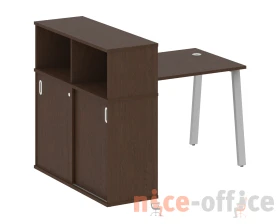 Стол письменный на А-образном м/к с опорным шкафом-купе 141x112x109,8 Метал Систем / Metal System images