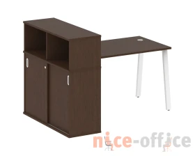 Стол письменный на А-образном м/к с опорным шкафом-купе 161x112x109,8 Метал Систем / Metal System images