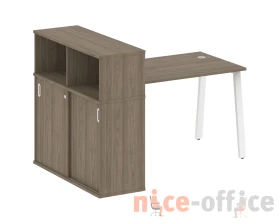 Стол письменный на А-образном м/к с опорным шкафом-купе 161x112x109,8 Метал Систем / Metal System images