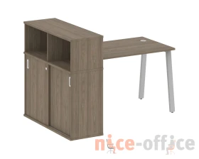 Стол письменный на А-образном м/к с опорным шкафом-купе 161x112x109,8 Метал Систем / Metal System images