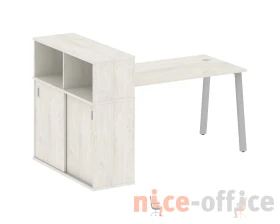 Стол письменный на А-образном м/к с опорным шкафом-купе 181x112x109,8 Метал Систем / Metal System images