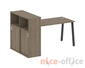Стол письменный на А-образном м/к с опорным шкафом-купе 181x112x109,8 Метал Систем / Metal System images