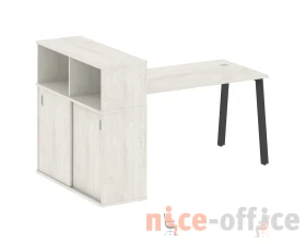 Стол письменный на А-образном м/к с опорным шкафом-купе 181x112x109,8 Метал Систем / Metal System images