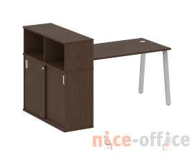 Стол письменный на А-образном м/к с опорным шкафом-купе 181x112x109,8 Метал Систем / Metal System images