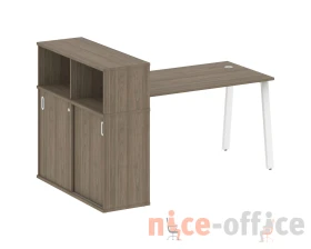 Стол письменный на А-образном м/к с опорным шкафом-купе 181x112x109,8 Метал Систем / Metal System images