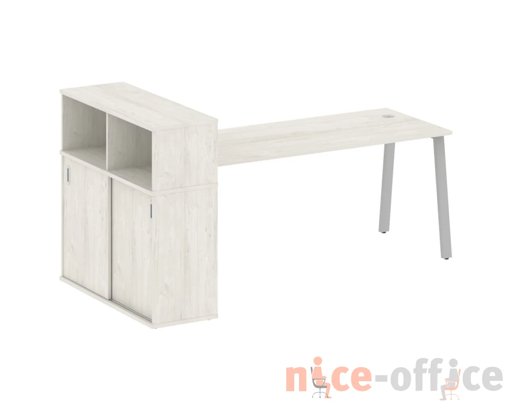 Стол письменный на А-образном м/к с опорным шкафом-купе 221x112x109,8 Метал Систем / Metal System