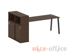 Стол письменный на А-образном м/к с опорным шкафом-купе 221x112x109,8 Метал Систем / Metal System images