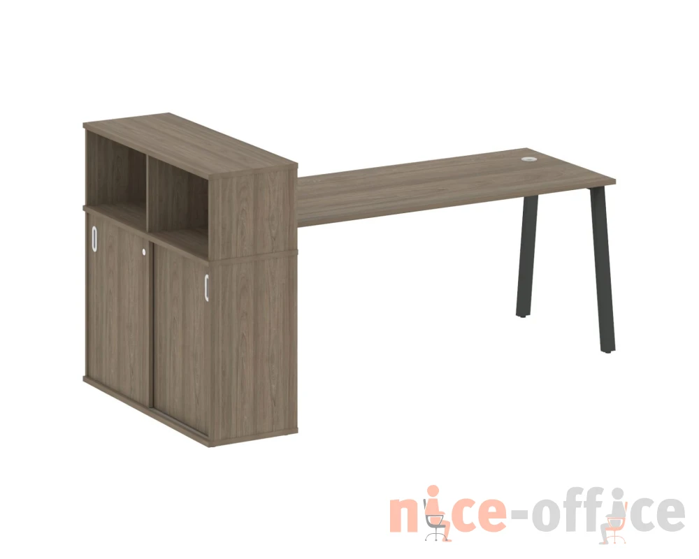 Стол письменный на А-образном м/к с опорным шкафом-купе 221x112x109,8 Метал Систем / Metal System