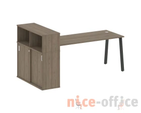 Стол письменный на А-образном м/к с опорным шкафом-купе 221x112x109,8 Метал Систем / Metal System images