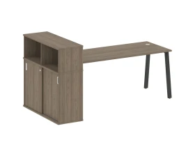 Стол письменный на А-образном м/к с опорным шкафом-купе 221x112x109,8 Метал Систем / Metal System images