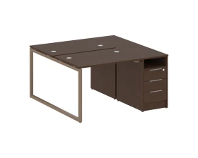 Рабочая станция с тумбой на О-образном м/к 1412x1475x750 Metal System Quattro 4x4 images