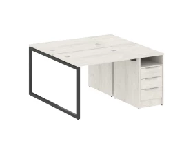 Рабочая станция с тумбой на О-образном м/к 1412x1475x750 Metal System Quattro 4x4 images