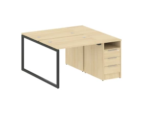 Рабочая станция с тумбой на О-образном м/к 1412x1475x750 Metal System Quattro 4x4 images
