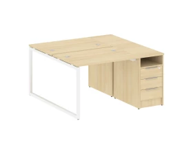 Рабочая станция с тумбой на О-образном м/к 1412x1475x750 Metal System Quattro 4x4 images