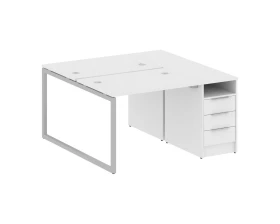 Рабочая станция с тумбой на О-образном м/к 1412x1475x750 Metal System Quattro 4x4 images