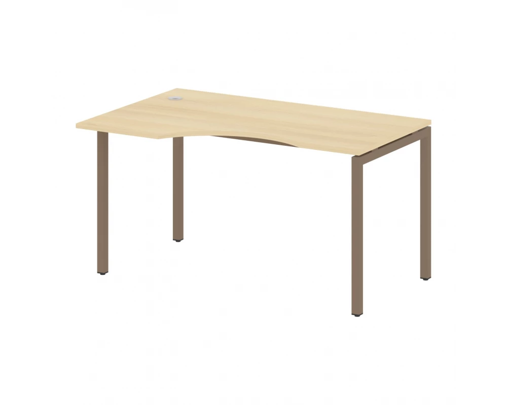 Стол криволинейный левый на П-образном м/к 1400x900x750 Metal System Quattro 4x4