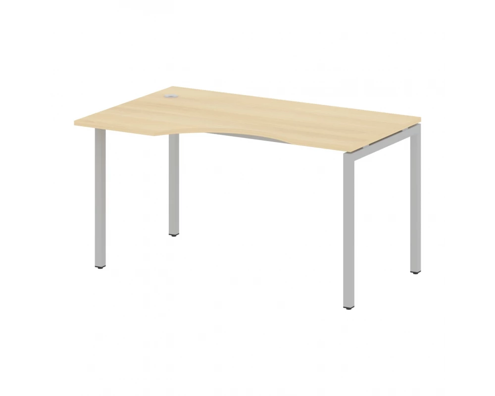 Стол криволинейный левый на П-образном м/к 1400x900x750 Metal System Quattro 4x4