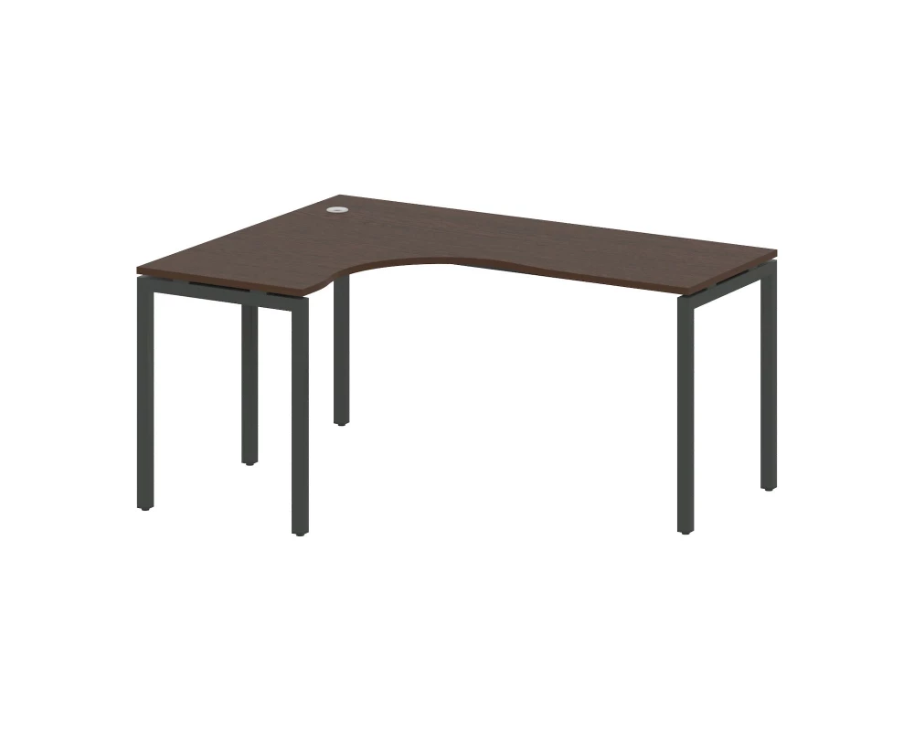 Стол криволинейный левый на П-образном м/к 1600x1200x750 Metal System Quattro 4x4