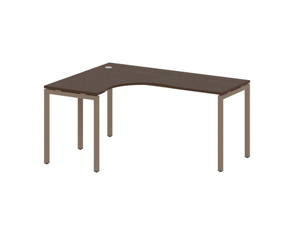 Стол криволинейный левый на П-образном м/к 1600x1200x750 Metal System Quattro 4x4