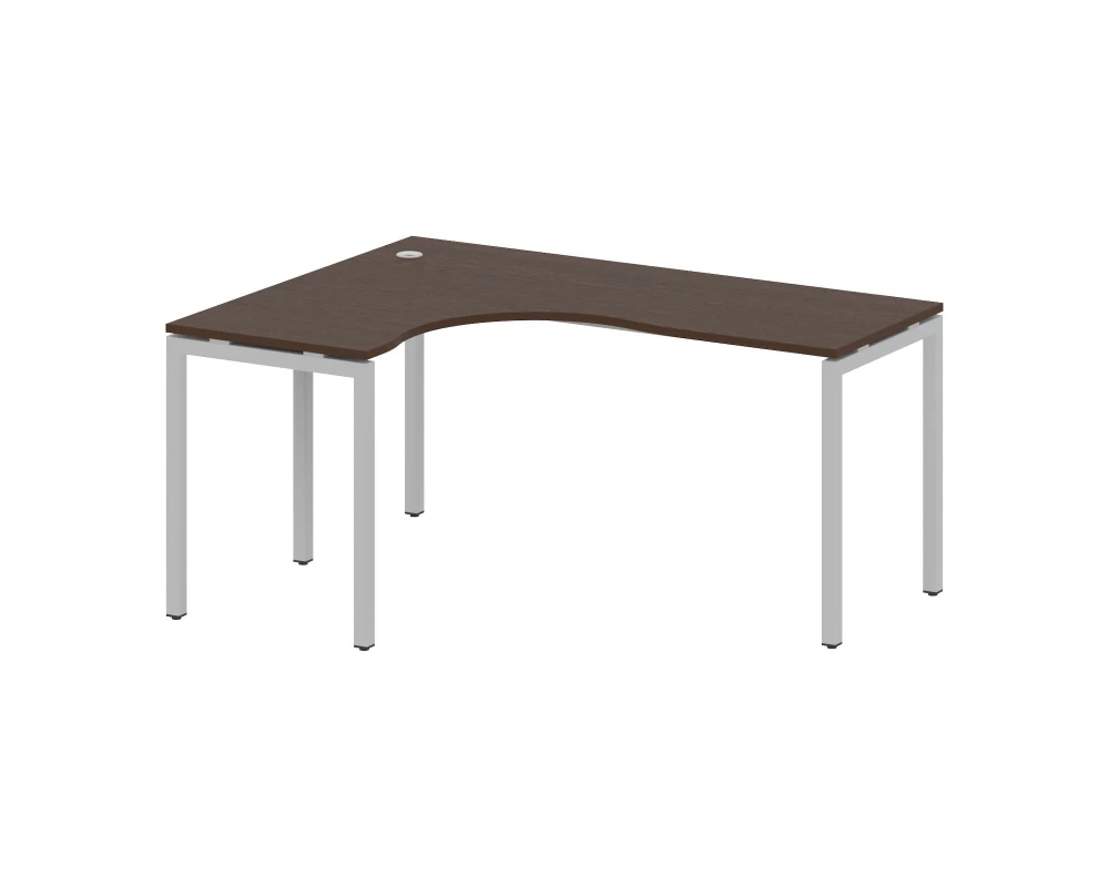 Стол криволинейный левый на П-образном м/к 1600x1200x750 Metal System Quattro 4x4