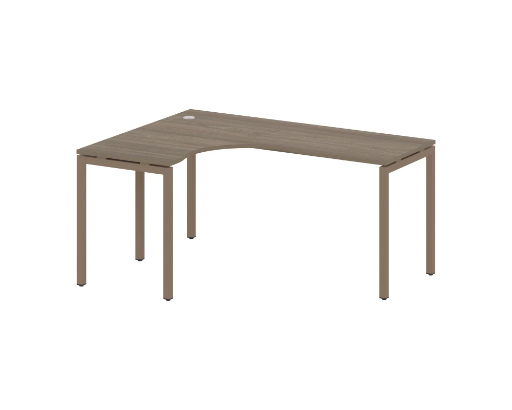 Стол криволинейный левый на П-образном м/к 1600x1200x750 Metal System Quattro 4x4