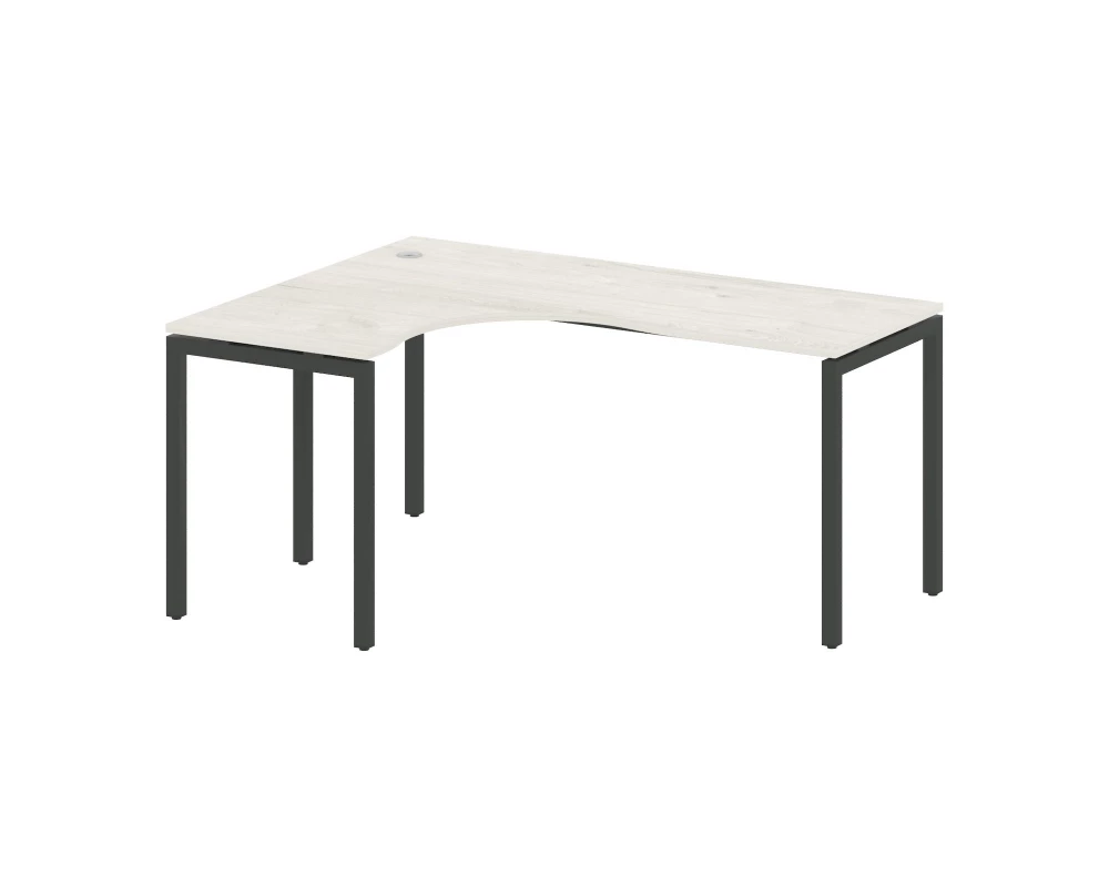 Стол криволинейный левый на П-образном м/к 1600x1200x750 Metal System Quattro 4x4