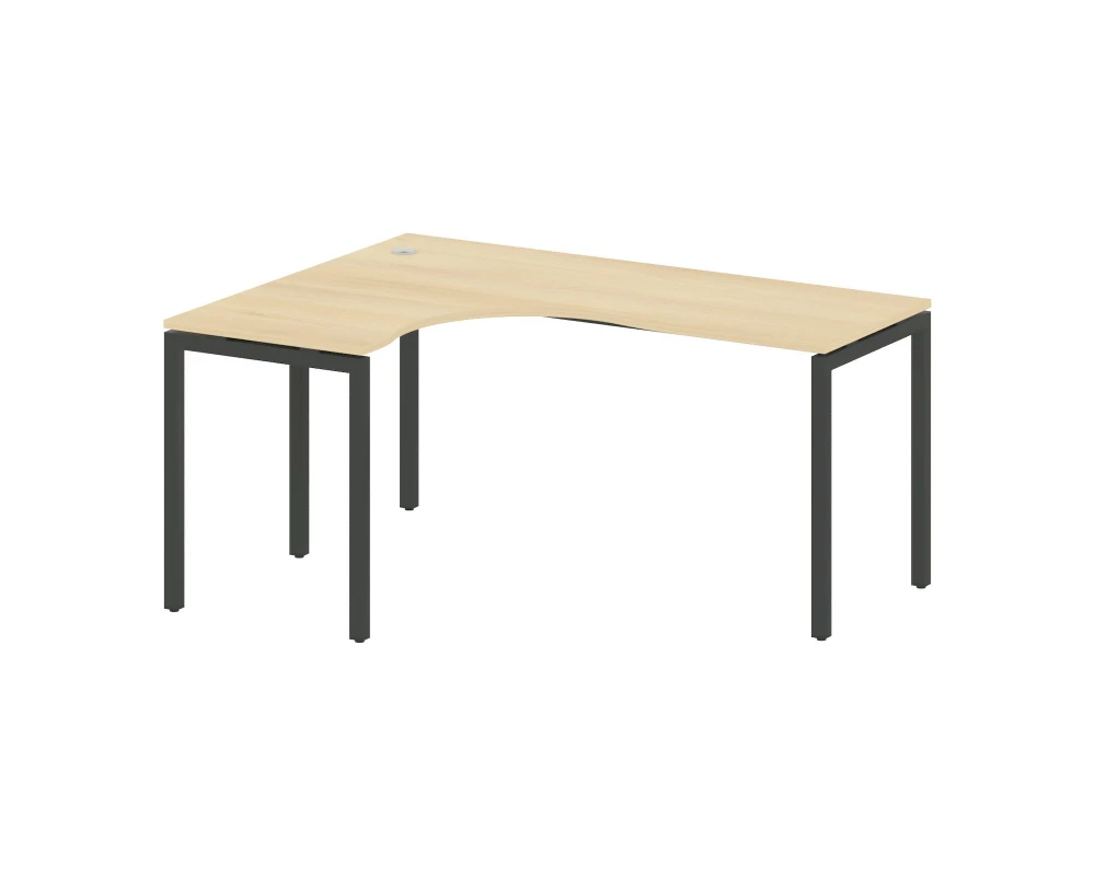 Стол криволинейный левый на П-образном м/к 1600x1200x750 Metal System Quattro 4x4