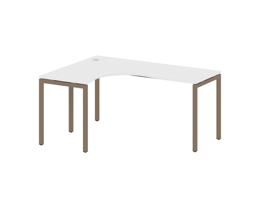 Стол криволинейный левый на П-образном м/к 1600x1200x750 Metal System Quattro 4x4