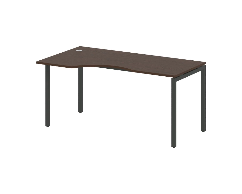 Стол криволинейный левый на П-образном м/к 1600x900x750 Metal System Quattro 4x4